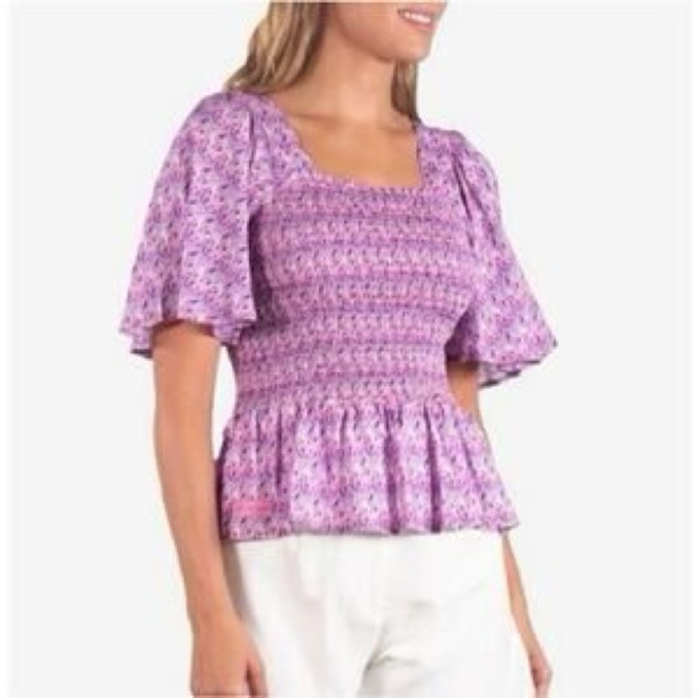 Simply Southern Purple Patterned Blouse
